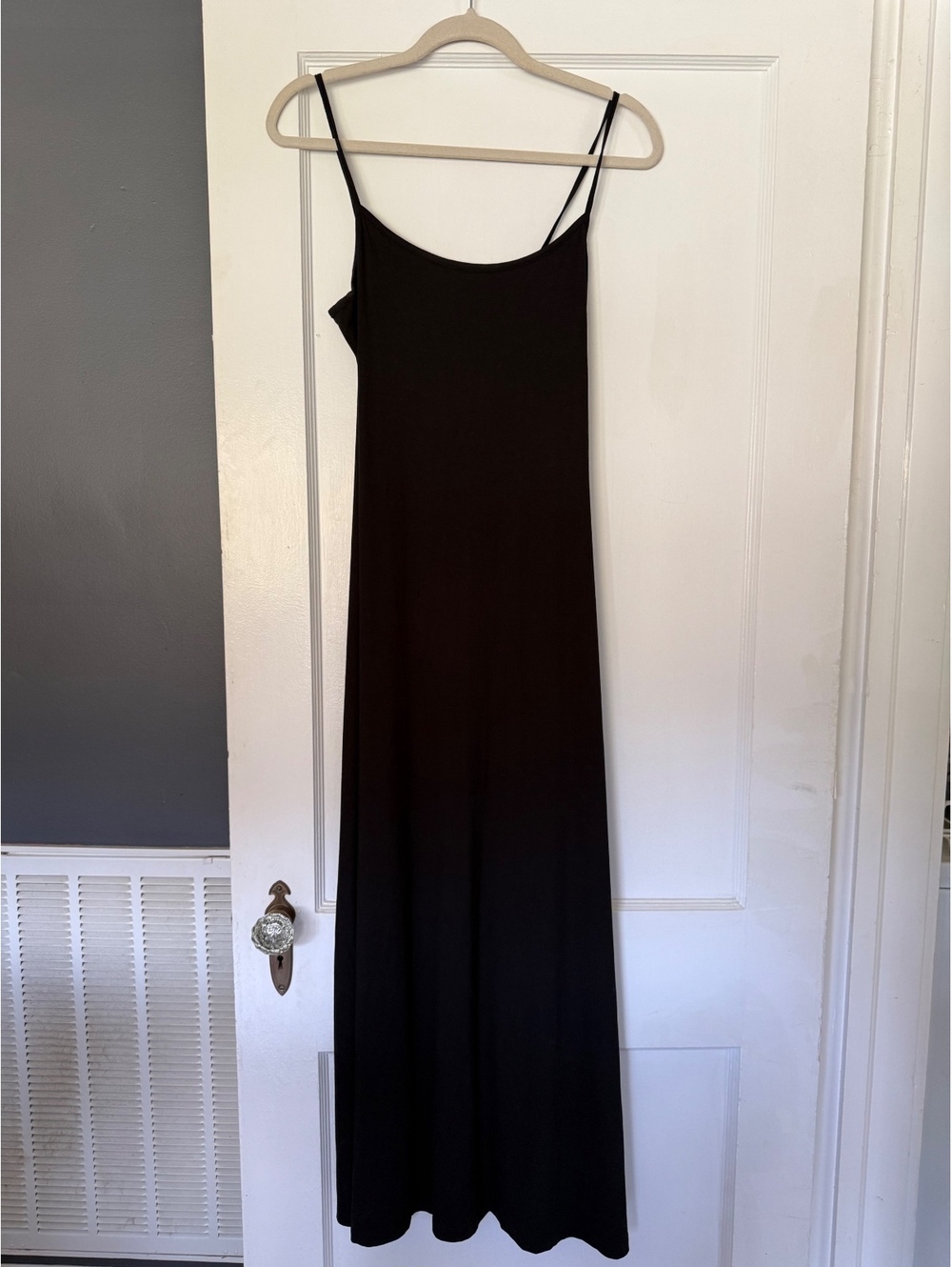 ASOS Classic Black Maxi Slip Dress with Thin Straps